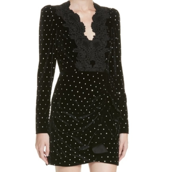 Self-Portrait Dresses & Skirts - NWT Self-Portrait Lace Trimmed Diamante Dress sz 8